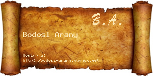 Bodosi Arany névjegykártya